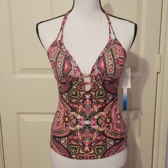 NWT Lucky Brand Tapestry Tankini Top S - Picture 2 of 7